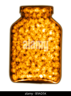 x ray of a bottle of pills Stock Photo