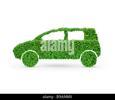 License available at MaximImages.com - Green car conceptual electric eco vehicle symbol Stock Photo