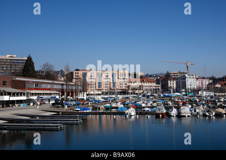 view of the marina ouchy south of the city of lausanne switzerland Stock Photo