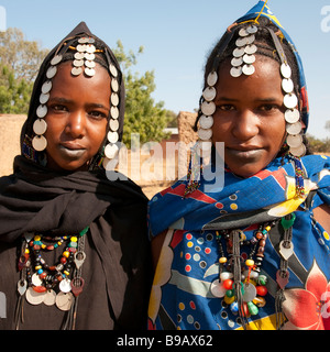 West africa mali Peul ethnic group Portrait of two young women Stock Photo