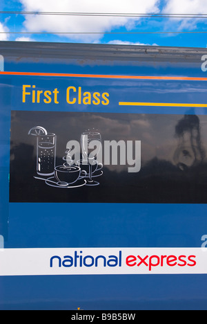 A National Express first class rail carriage Stock Photo