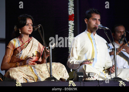 India Tamil Nadu Chennai Madras traditional singers and musicians Stock Photo