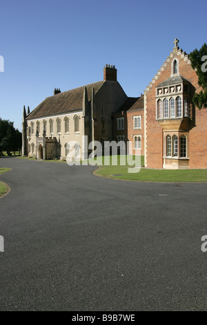 Village of Chicksands, England. The east elevation and main entrance to the 12th century Gilbertine Priory of Chicksands. Stock Photo