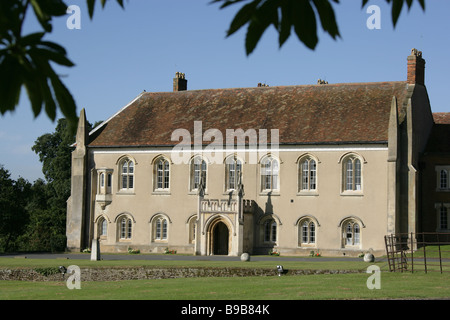 Village of Chicksands, England. The east elevation and main entrance to the 12th century Gilbertine Priory of Chicksands. Stock Photo