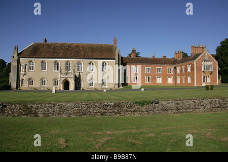 Village of Chicksands, England. The east elevation and main entrance to the 12th century Gilbertine Priory of Chicksands. Stock Photo