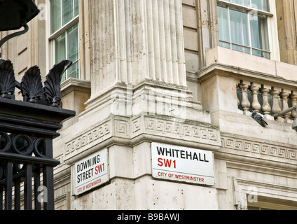 Downing Street and Whitehall signs Westminster London UK GB London England UK United Kingdom GB Great Britain British Isles