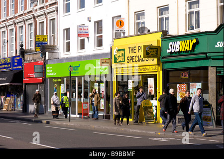 Shops on Uxbridge Road Shepherds Bush W12 London United Kingdom Stock Photo