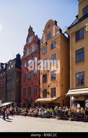 Stockholm, Sweden. Stortoget square in Gamla Stan. Historic cafes Kaffekoppen and Chokladkoppen Stock Photo