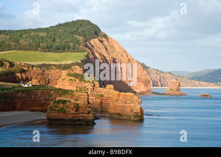 Ladram Bay near Budleigh Salterton part of Jurassic coast Devon West Country England UK United Kingdom GB Great Britain Ladram Bay near Budleigh Salterton part of Jurassic coast Devon West Country England UK United Kingdom GB Great Britain