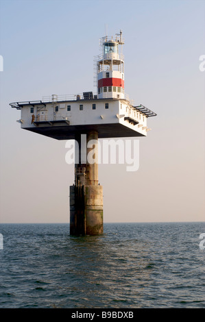 Royal Sovereign offshore lighthouse operated by Trinity House, English Channel off Eastbourne, Sussex Stock Photo