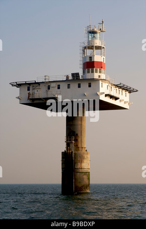 Royal Sovereign offshore lighthouse operated by Trinity House, English Channel off Eastbourne, Sussex Stock Photo