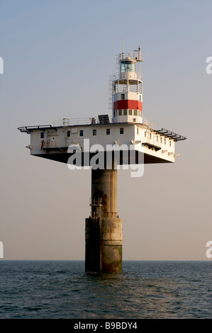 Royal Sovereign offshore lighthouse operated by Trinity House, English Channel off Eastbourne, Sussex Stock Photo