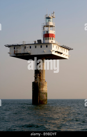 Royal Sovereign offshore lighthouse operated by Trinity House, English Channel off Eastbourne, Sussex Stock Photo