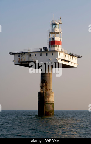 Royal Sovereign offshore lighthouse operated by Trinity House, English Channel off Eastbourne, Sussex Stock Photo