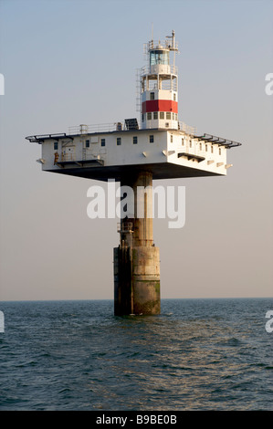 Royal Sovereign offshore lighthouse operated by Trinity House, English Channel off Eastbourne, Sussex Stock Photo