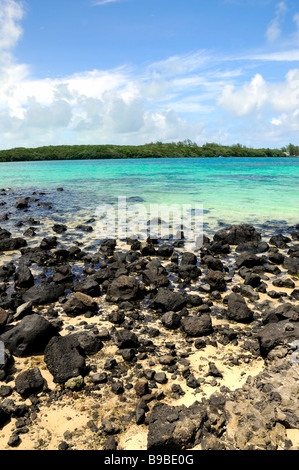 'Blue Bay' 'Mauritius island' Private beach of Shandrani hotel near Mahebourg Stock Photo