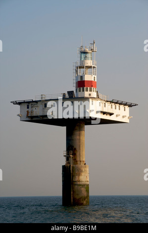 Royal Sovereign offshore lighthouse operated by Trinity House, English Channel off Eastbourne, Sussex Stock Photo