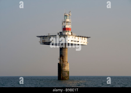 Royal Sovereign offshore lighthouse operated by Trinity House, English Channel off Eastbourne, Sussex Stock Photo