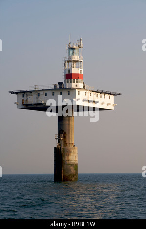 Royal Sovereign offshore lighthouse operated by Trinity House, English Channel off Eastbourne, Sussex Stock Photo