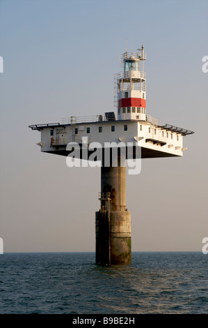 Royal Sovereign offshore lighthouse operated by Trinity House, English Channel off Eastbourne, Sussex Stock Photo