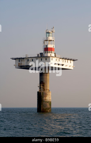 Royal Sovereign offshore lighthouse operated by Trinity House, English Channel off Eastbourne, Sussex Stock Photo