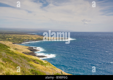 Scenic view from Highway 11 near South Point - Big Island, Hawaii, USA Stock Photo