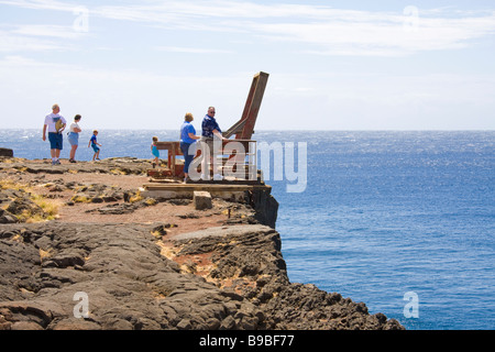 Boat launching structure at South Point - Big Island, Hawaii, USA Stock Photo