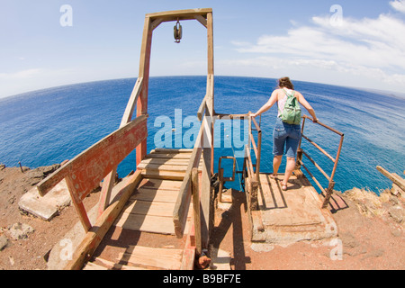 Boat launching structure at South Point - Big Island, Hawaii, USA Stock Photo