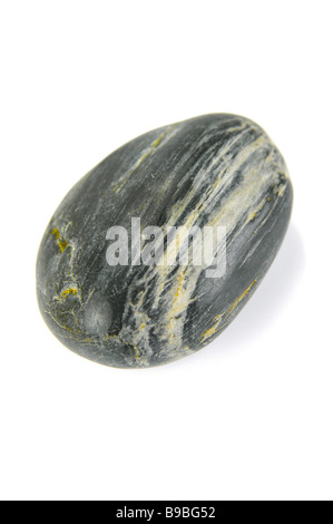 Black river rocks isolated against a white background Stock Photo