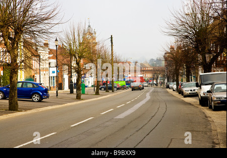 View along the High Street in Hungerford Berkshire England UK with the Town Hall in the distance Stock Photo