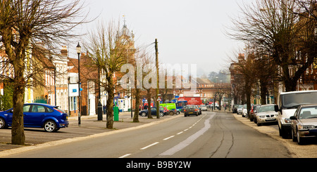 View along the High Street in Hungerford Berkshire England UK with the Town Hall in the distance Stock Photo