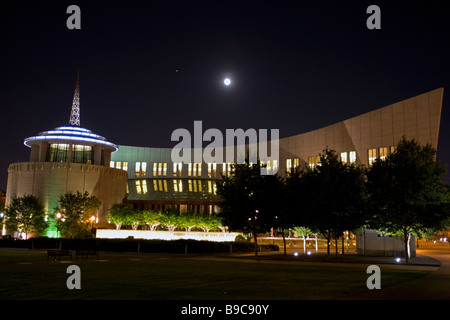 Moon over Country Music Hall of Fame and Museum Nashville Tennessee USA Stock Photo