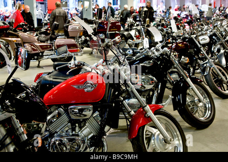 Row of motor bikes Stock Photo