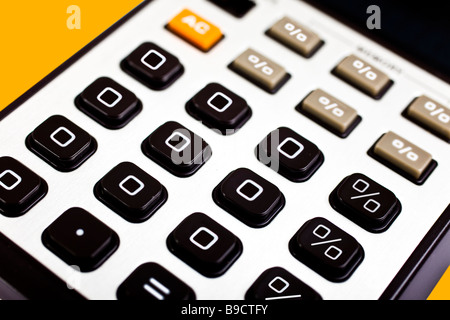 0% zero percent interest rates shown on a old fashioned calculator Stock Photo