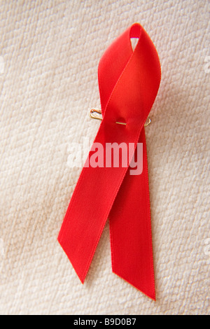 The red ribbon for the fight against aids Stock Photo