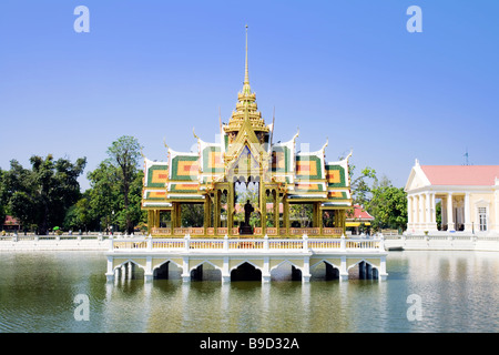 Bang Pa In Palace Aisawan Thiphya Art Divine Seat of Personal Freedom near Bangkok Thailand Stock Photo