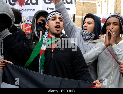 Free Palestine Demonstration Jan 24 2009: End the blockade, stop arms sales to Israel, ask for BBC appeal for aid to Gaza Stock Photo