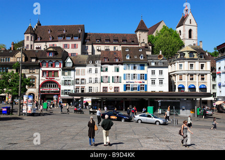 Tram Stop At Barfüsserplatz Barefoot Square Basel Canton Basel Stadt ...