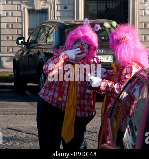 two drunk clowns Stock Photo