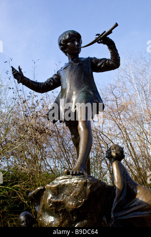 Peter Pan Statue in Kensington Gardens London Stock Photo