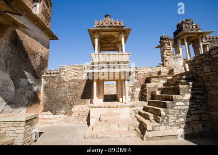 Ruins of a palace, Rana Kumbha Palace, Chittorgarh, Rajasthan, India Stock Photo