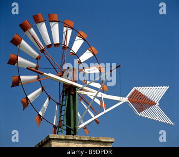 Windmill at Palma de Mallorca Airport, Majorca, Balearic Islands, Spain Stock Photo