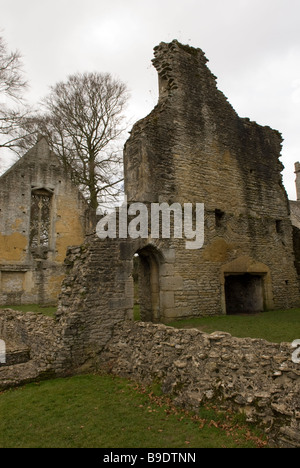 The ruins of Minster Lovell Hal,l Minster Lovell, The Cotswolds, Oxfordshire, England Stock Photo