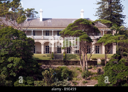 Admiralty House, the official Sydney residence of the governor-general of Australia viewed from a passing Manly Ferry I Stock Photo