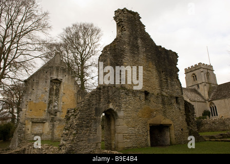 The ruins of Minster Lovell Hall Minster Lovell The Cotswolds Oxfordshire England Stock Photo