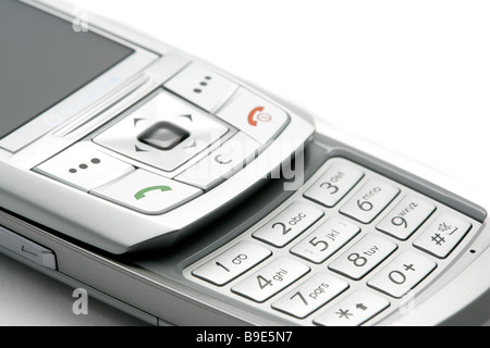 Mobile cell phone cellular handy modern new technology small portable telephone telecom telecommunications convenient slim thin Stock Photo
