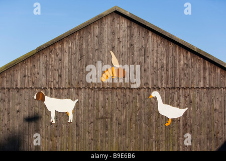 Denmark Zealand Møn island farm bee goose goat Stock Photo