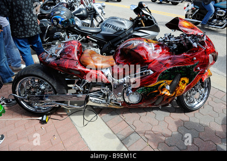 Daytona Beach Florida Biker Week motorcycle pilgrimage annual event with Hayabusa 50k dollars bike Stock Photo