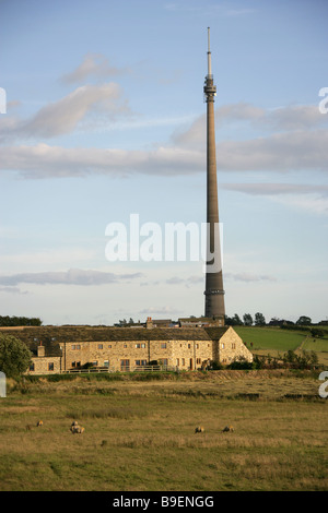 Emley Moor, West Yorkshire. The grade II Listed Emley Moor television transmitting station in West Yorkshire. Stock Photo
