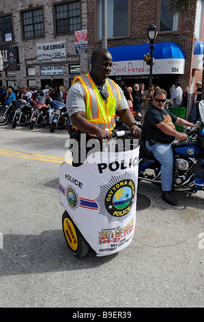 Daytona Beach Florida Biker Week police on Segway patrol streets Stock Photo